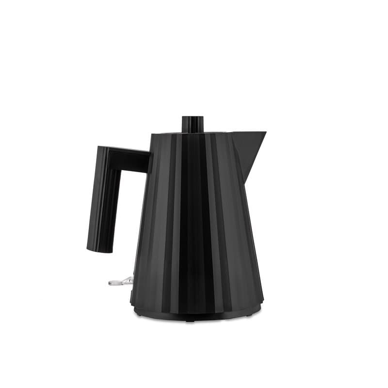 Alessi Plissé MDL06/1BUK - Bouilloire Électrique Design, en Résine Thermoplastique, Fiche Anglaise 2400W, 100cl, Noir