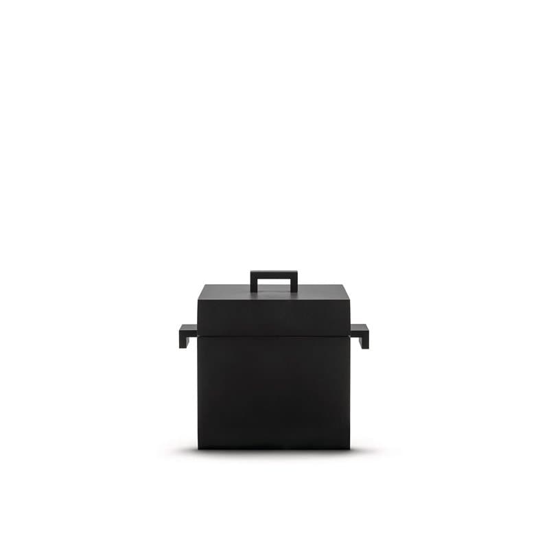 Alessi AR03 La cubica - Cocotte en fonte d'aluminium avec revêtement anti-adhérent, noir. Fond en acier magnétique compatible av