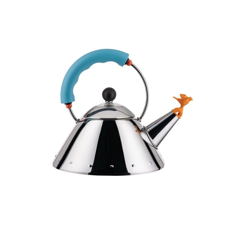 Alessi Kettle 9093/1 LAZ - Bouilloire Design, Compatible avec la Cuisson par Induction, Fond en Acier Inoxydable 18/10 Brillant