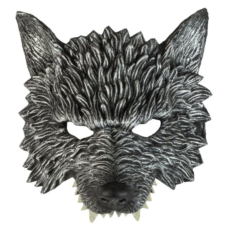 W WIDMANN MILANO Party Fashion - Masque de loup sans menton, masque d'animal, demi-masque, accessoire Halloween, Carnaval