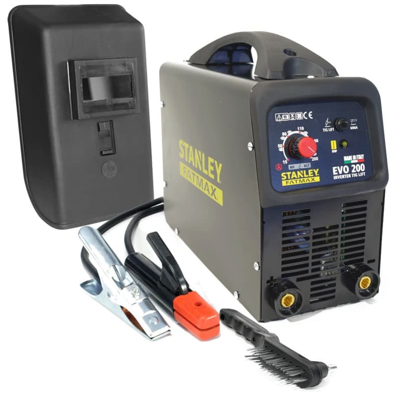 Poste à souder 200A MMA TIG LIFT STANLEY FATMAX EVO200 Professionnel Baguettes soudure Acier Inox Fonte Basiques 1.6-5 mm