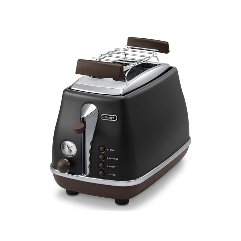 De'Longhi CTOV2103.BK Grille-pain de 2 tranches Noir 900 W, H x L x P : 20,5 x 18,5 x 32 cm