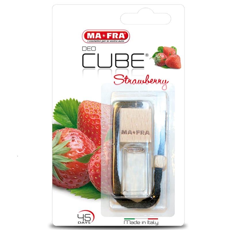 Mafra, Deo Cube Strawberry, Diffuseur de Parfum à la Fraise, Rafraîchit l'habitacle de la Voiture et les Petits Environnements,