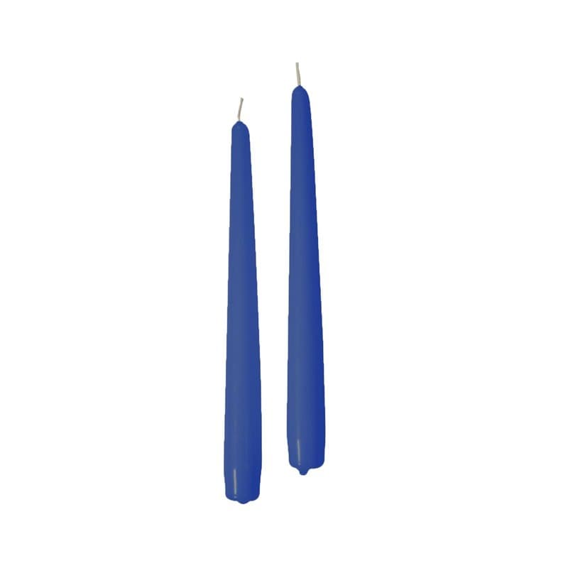 Lot de 10 bougies coniques diamètre 2,2 cm hauteur 25 cm – Couleur bleu Dusk – Fabriqué en Italie – Bougies Horeca – Cereria Di