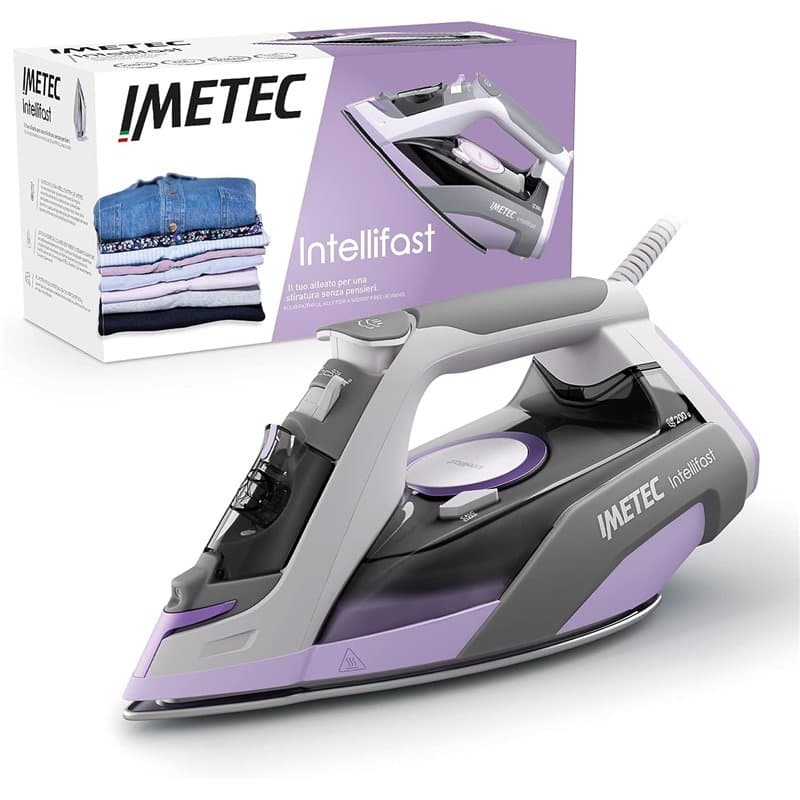 Imetec Intellifast Fer à Repasser Vapeur - Fer Vapeur 2400 Watts Avec Plaque Ceramic Diamond, Technologie Intelli System, Réglag