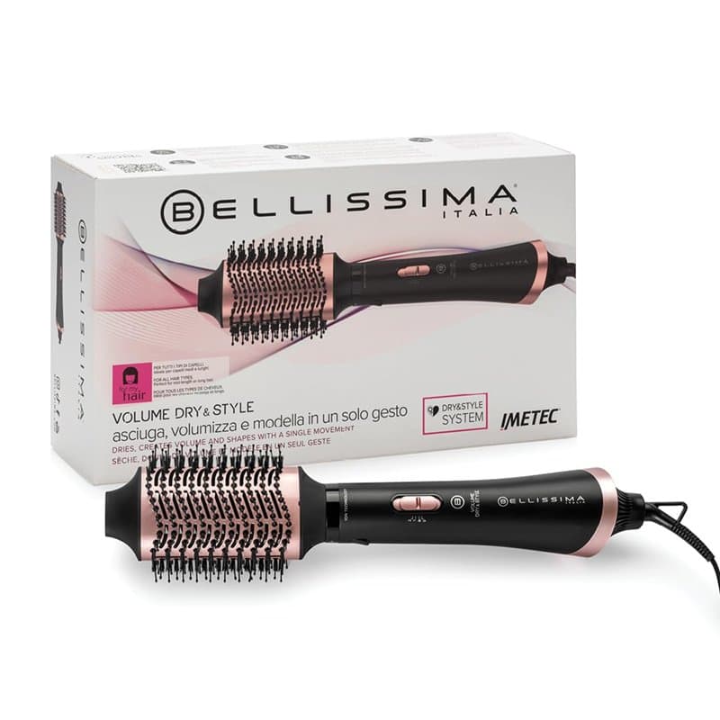 Bellissima - Brosse à air volumisante Volume Dry&Style – Sèche, Sculpte, et Donne du volume dès la racine, Ionisateur et Céramiq