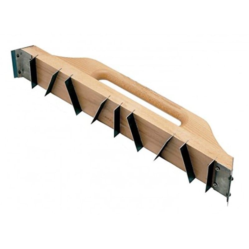 Ausonia - RABOT POUR PLÂTRE, RABOT 42X6, 720 GRAMMES, AVEC MANCHE ET BASE EN BOIS, 11 LAMES EN ACIER TREMPÉ ALIGNÉES PRÉCISÉMENT