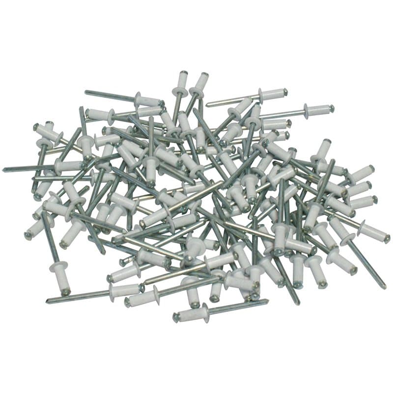 Cora 000116016 Kit de 100 rivets de fixation pour plaque d'immatriculation, Blanc