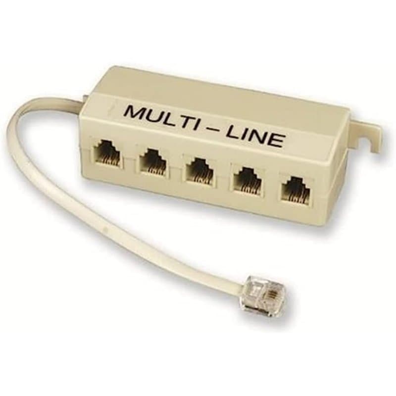Electraline 208562020 Multiprise téléphonique bloc 5 plugs + Câble