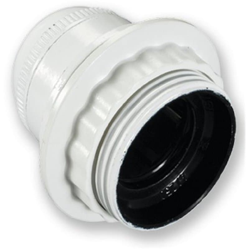 Electraline 70132 Douille E27 Filetee + Bague Pas 10X1 Blanc