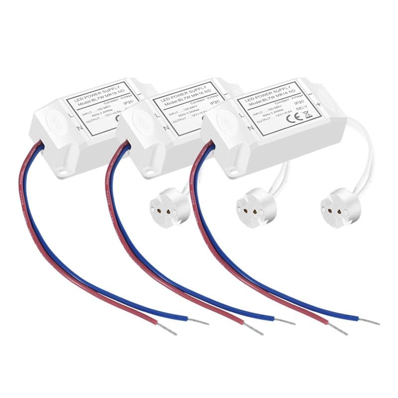 LED Transformateur 7W Driver 240V-12V DC Convertisseur Transfo Alimentation pour G4 GU5.3 MR11 MR16 Rubans