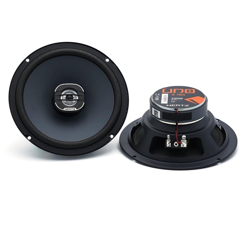Hertz X 165 – Paire de Haut-parleurs coaxiaux 2 Voies 165 mm, 110W Peak, cône polypropylène et Tweeter PEI