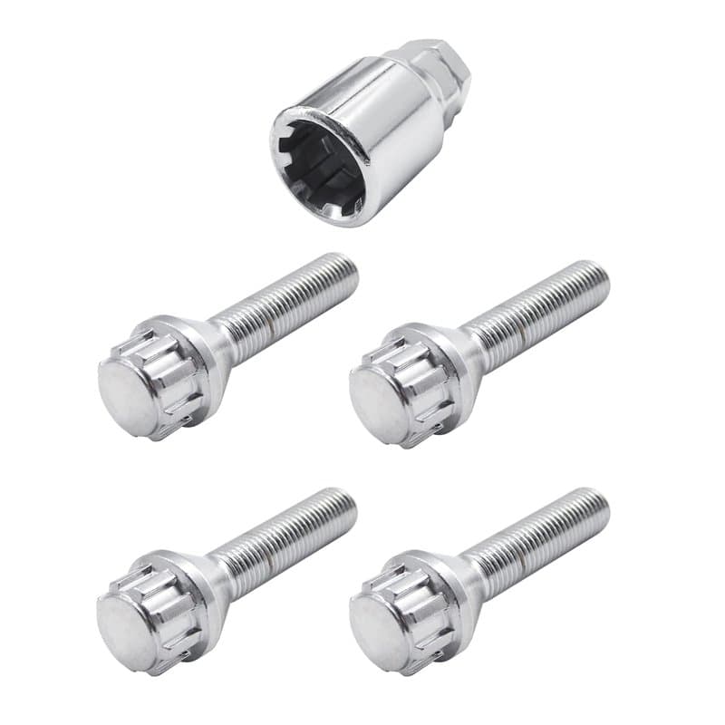 SIMONI RACING BRA/50 Kit 4 Boulons antivol - Boulons antivol pour Roues Clé 17-19 M12x1.5 Longueur 45 mm, acier