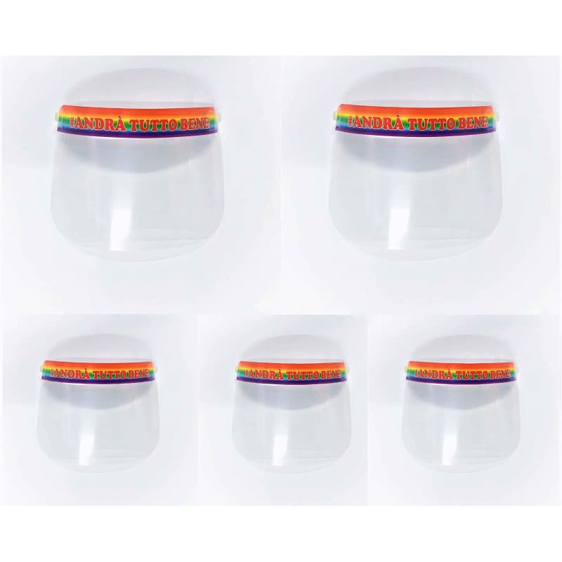 tempo di saldi 5 Visière de protection arc-en-ciel intégrée en polycarbonate transparent réglable