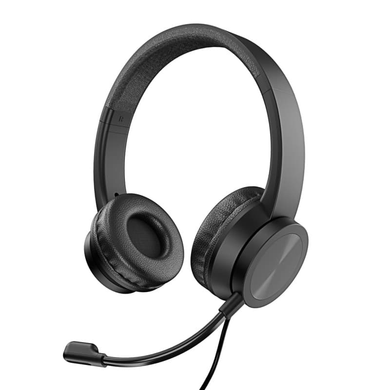 VulTech HS-03 HS-03 Casque Audio avec Microphone réglable pour PC avec contrôleur de Volume et muet pour Bureau, Ordinateur, Por