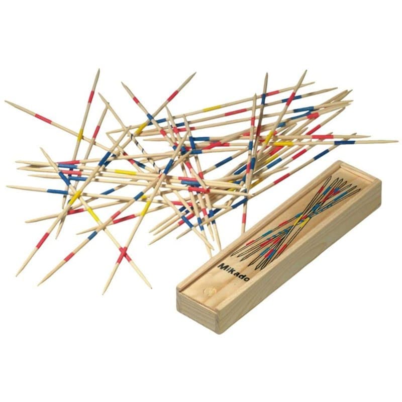 FAST WORLD SHOPPING ® Mikado Spiel - Jeu de Société Shanghai en Bois - Stecchini - Jeu de Groupe - Précision et Habileté