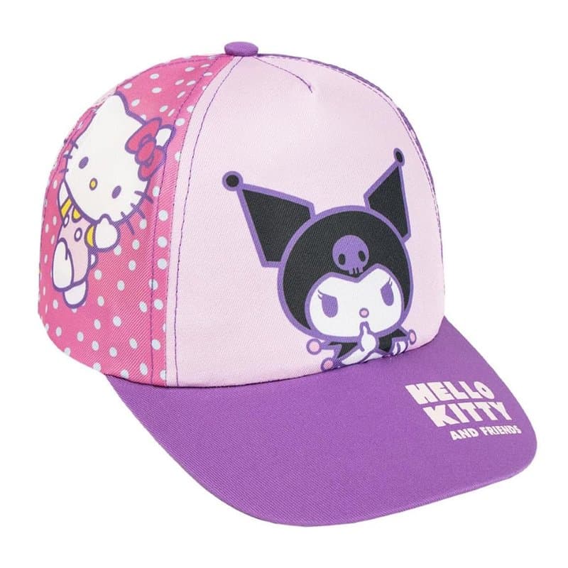 Chapeau avec visière Hello Kitty Kuromi Casquette d'été pour enfants, réglable 53 cm, protection contre les rayons UV
