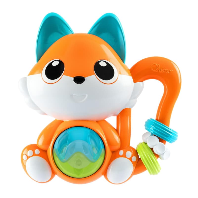 Hochet musical en forme de renard, hochet électronique avec sons et activités manuelles, oreilles en plastique souple pour la de