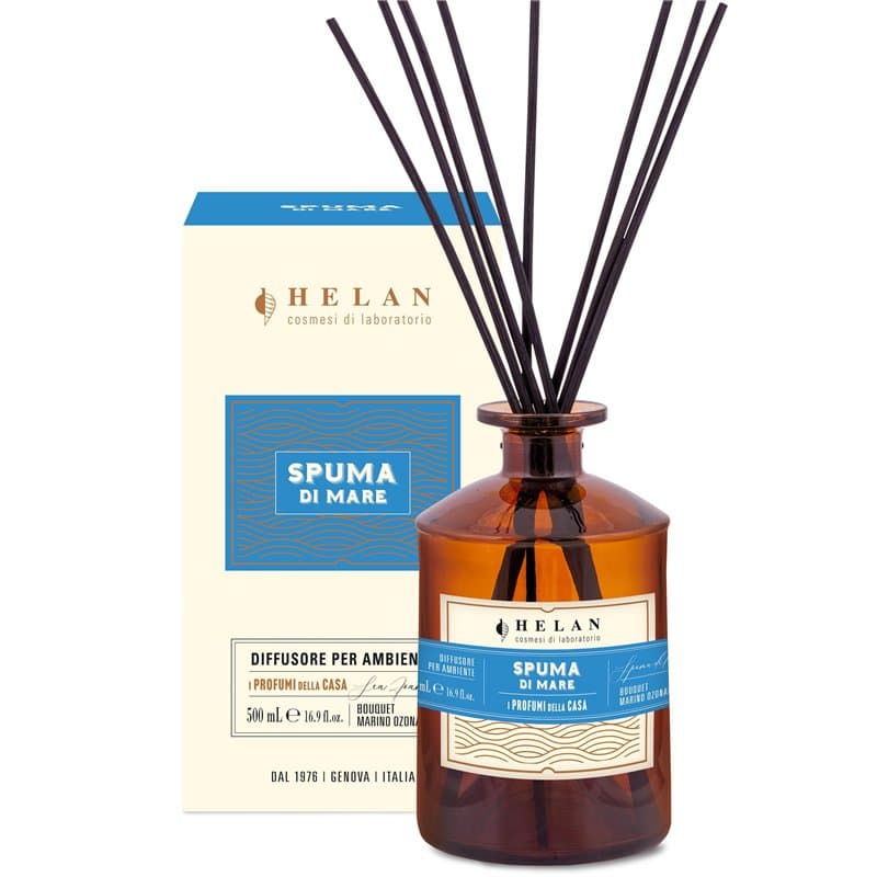 Helan Spuma di Mare - Rafraîchisseur d'air, Parfum d'ambiance avec sel de mer et Notes de géranium, bâtonnets diffuseurs - Idées