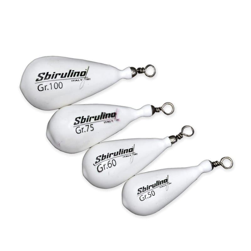 Lot de 4 Pièces Plombs à Poire Plastifiées Blanc avec Roulette