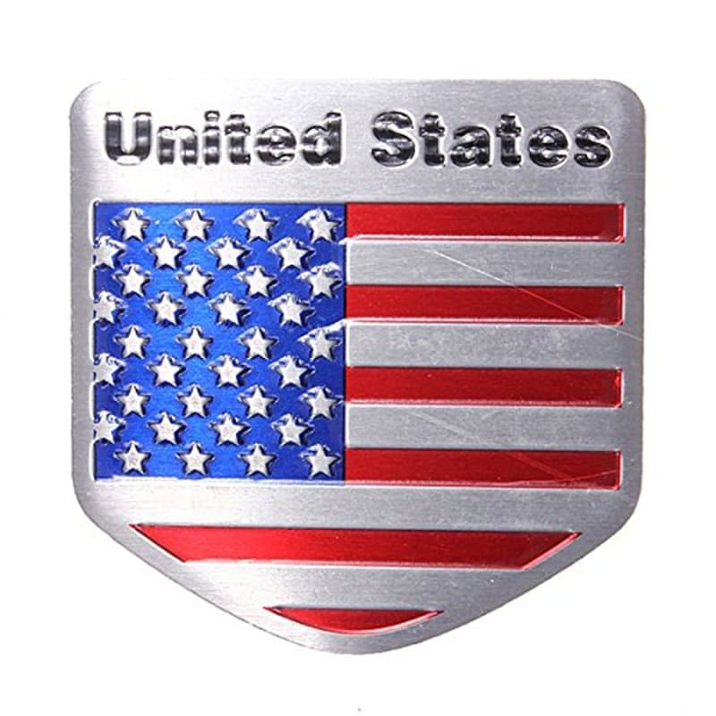 C-FUNN USA Drapeau Métal Auto Refitting Voiture Insigne Emblème Sticker Autocollant