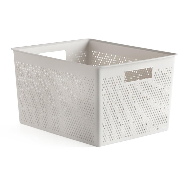 TATAY Bohol Boîte de rangement rectangulaire en polypropylène sans BPA 100 % plastique recyclé Blanc Dimensions 30 x 39 x 21,5 c