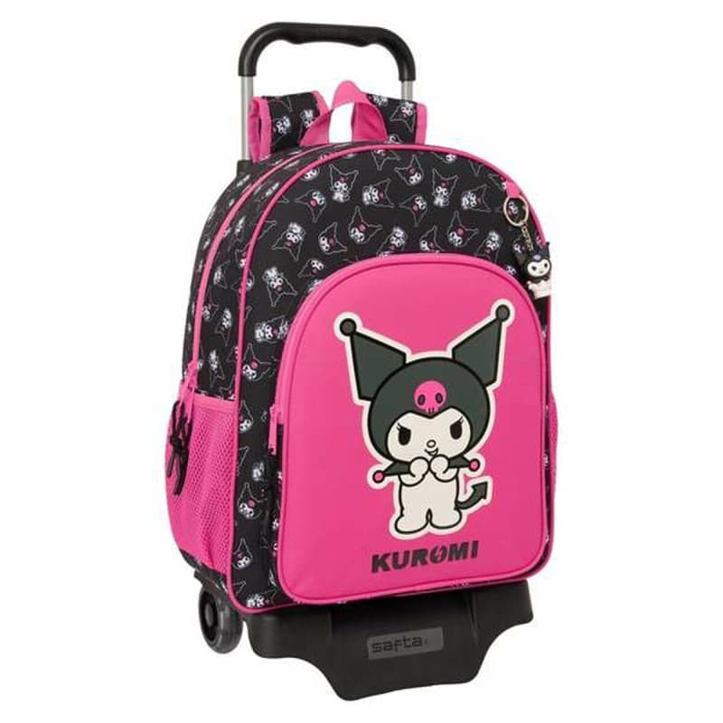 Cartable à roulettes Kuromi Noir Fuchsia 33 x 42 x 14 cm