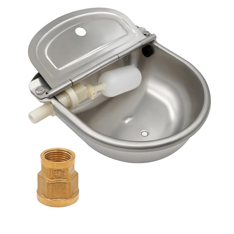 Abreuvoir Automatique pour Chien, Distributeur d'eau Potable pour BéTail avec Connecteur, Abreuvoir en Acier Inoxydable pour Vac