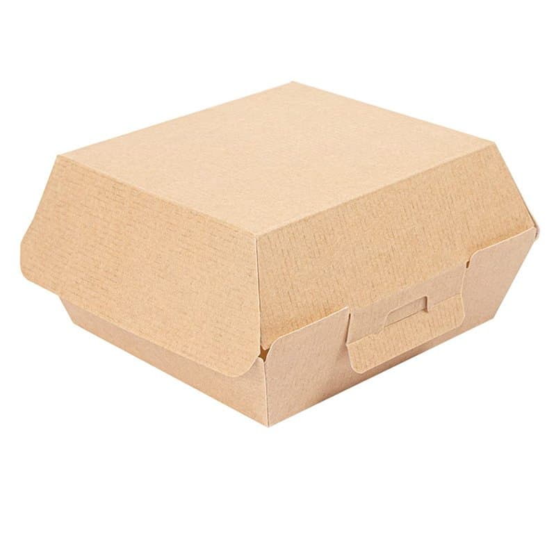 García de Pou 50 Unités - Boîtes Hamburger Thepack 220 g/m2, 13 x 12,5 x 6,2 cm (S) Naturel Carton Ondulé Nano-Micro