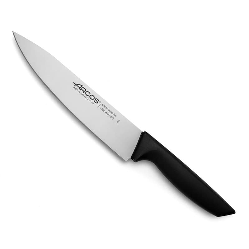 Arcos Couteau de Chef Professionnel - Lame Acier Inoxydable NITRUM 20 cm, Tranchant Durable, Manche Léger et Résistant, Série Ni