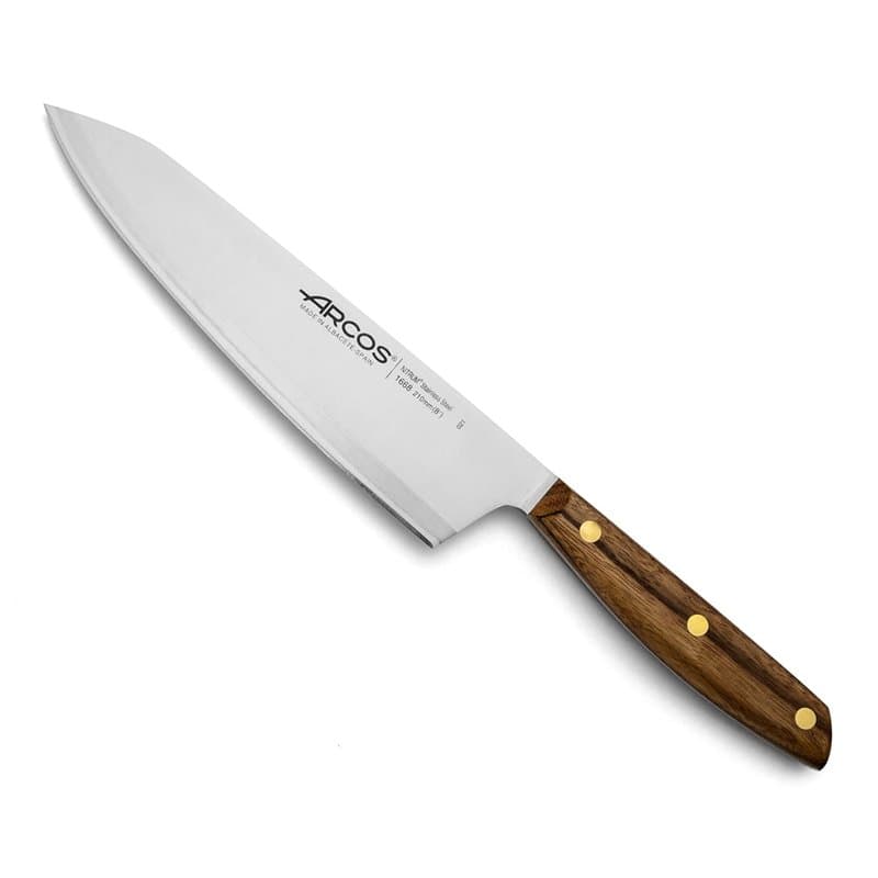 Arcos Couteau de Chef en Acier Inoxydable 210 mm – Couteau de Cuisine Professionnel pour la Cuisson, Manche en Bois d'Ovengkol 1
