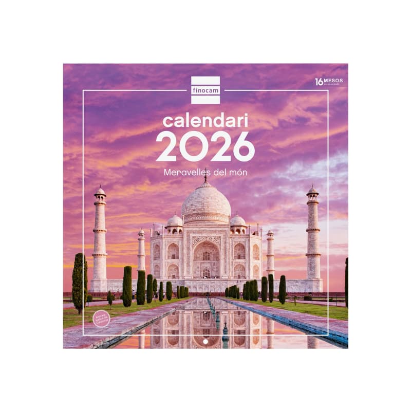Finocam - Calendrier mural 2026, 30 x 30 cm, vue mois janvier - décembre 2026 + sept. - Déc. 2025 (4 mois) réduits | Calendrier