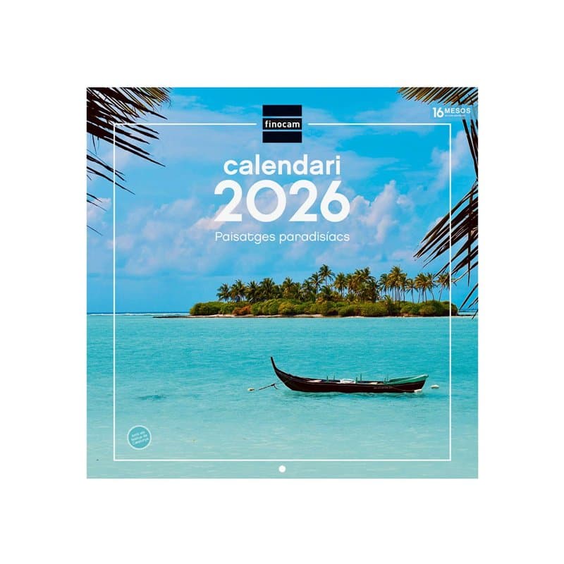 Finocam - Calendrier mural 2026, 30 x 30 cm, vue mois janvier - décembre 2026 + sept. - Déc. 2025 (4 mois) réduits | Calendrier