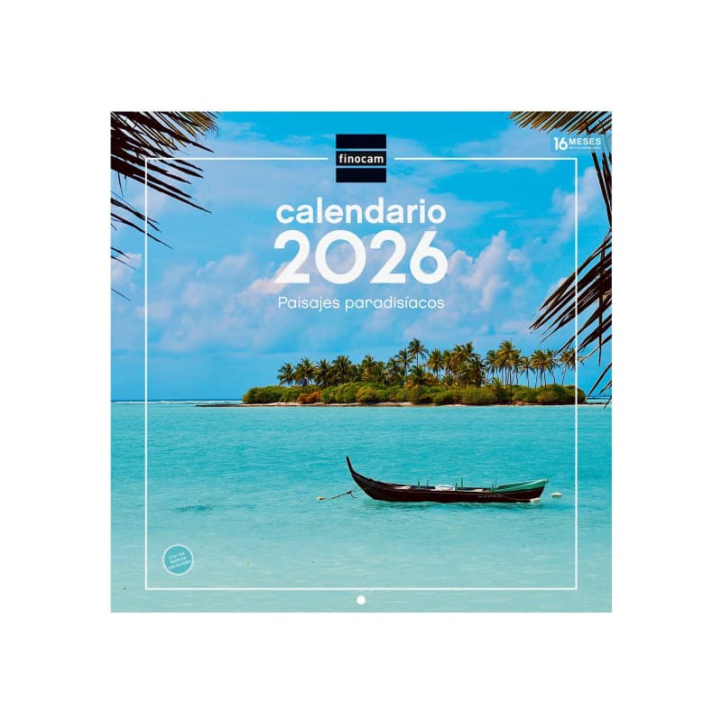 Finocam - Calendrier mural 2026, 30 x 30 cm, vue mois janvier - décembre 2026 + sept. - Déc. 2025 (4 mois) réduits | Calendrier