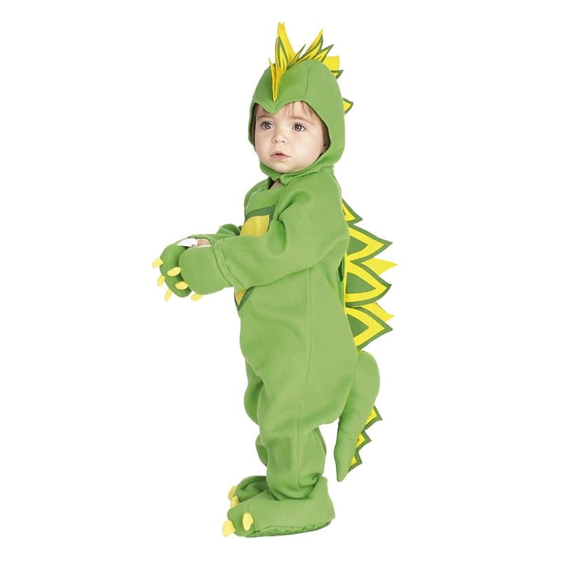 Rubies Déguisement Dragon Draki pour bébé de 1 à 2 ans avec casquette, bonnet et pantalon. Costume officiel Rubie's pour carnava