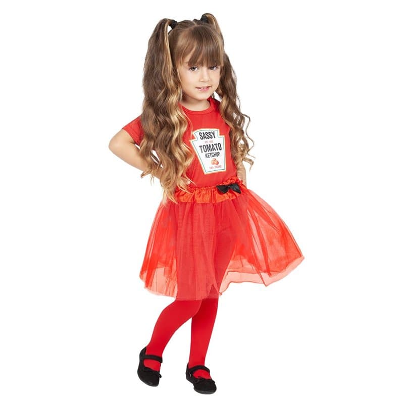 Rubies Costume bébé ketchup pour enfants et filles T-shirt et jupe tutu et collant, robe pour enfants pour carnaval, fêtes et co