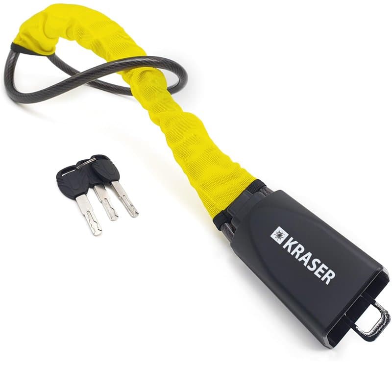 KRASER KR882Y Antivol Voiture Volant Ceinture, Câble en Acier Flexible, Plus Visible, Serrure avec Disque Antiperçage, Bloque An