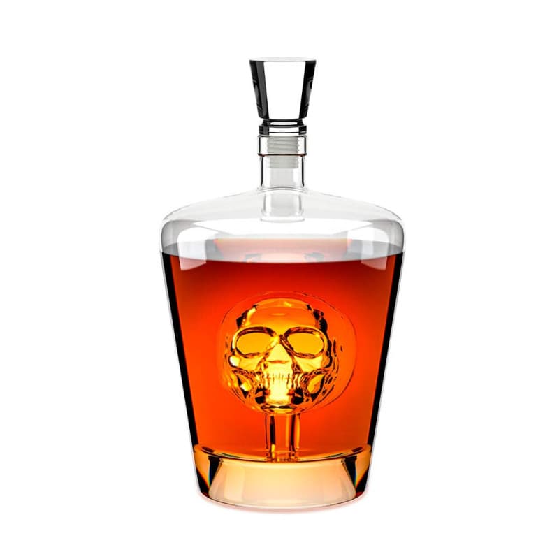 Balvi - décanteur à Whisky Poison. Bouteille à Liqueur d'1 Litre. Contient Une tête de Mort à l'intér