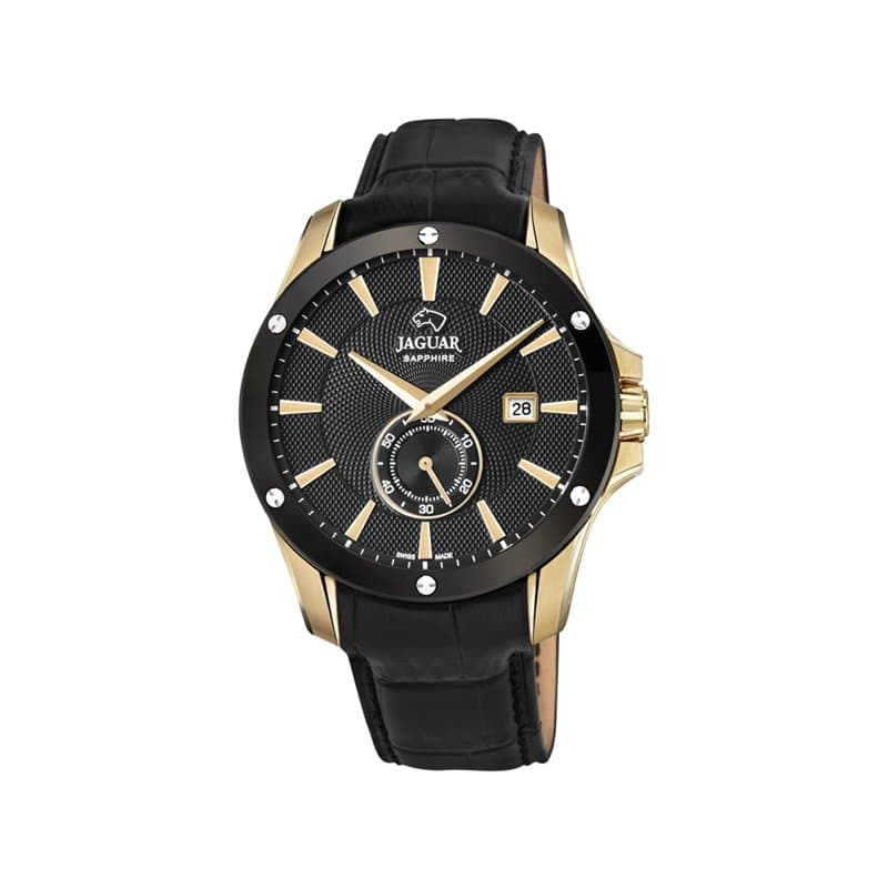 JAGUAR Montre modèle J881 / 1 de la Collection ACAMAR, boîtier 44 mm avec Bracelet en Cuir Noir pour Homme J881/1