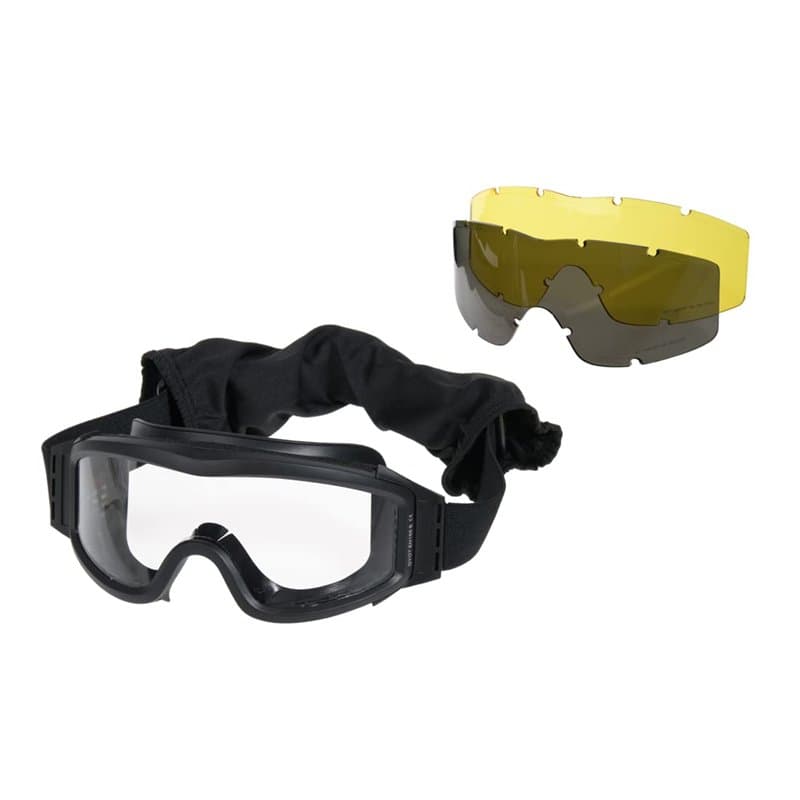 Delta Tactics Lunettes de protection anti-vAHO noires 3 verres de sécurité pour chasse, adulte, unisexe, multicolore, taille uni