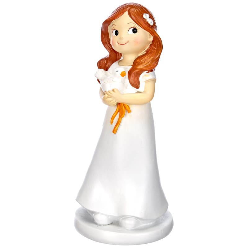 Mopec Y670.2 Figurine pour gâteau de Communion Petite Fille avec Colombe
