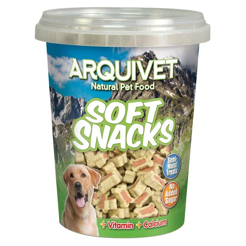 Arquivet Soft Snacks Bonbons Duo de Saumon et Riz 300 g pour Chien - Apéritifs pour Chien en Forme d'os - friandises, récompense