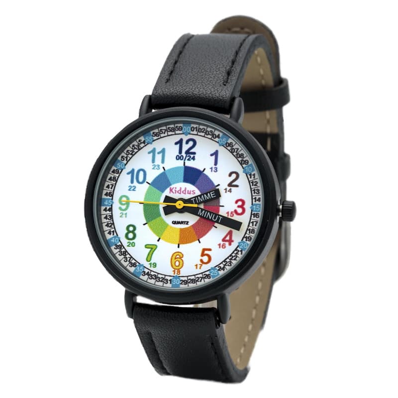 Kiddus Montre Bracelet Éducative pour Enfants, Fille, garçon. Time Teacher Analogique avec Exercices. Facile d’Apprendre à Lire