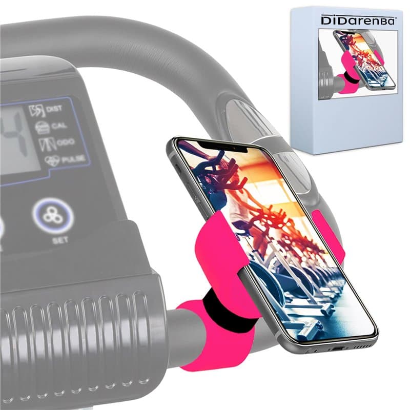 Support Telephone Velo Appartement Home Trainer Tapis de Course Universel Convient aux Smartphones jusqu'a 7,6" Rose