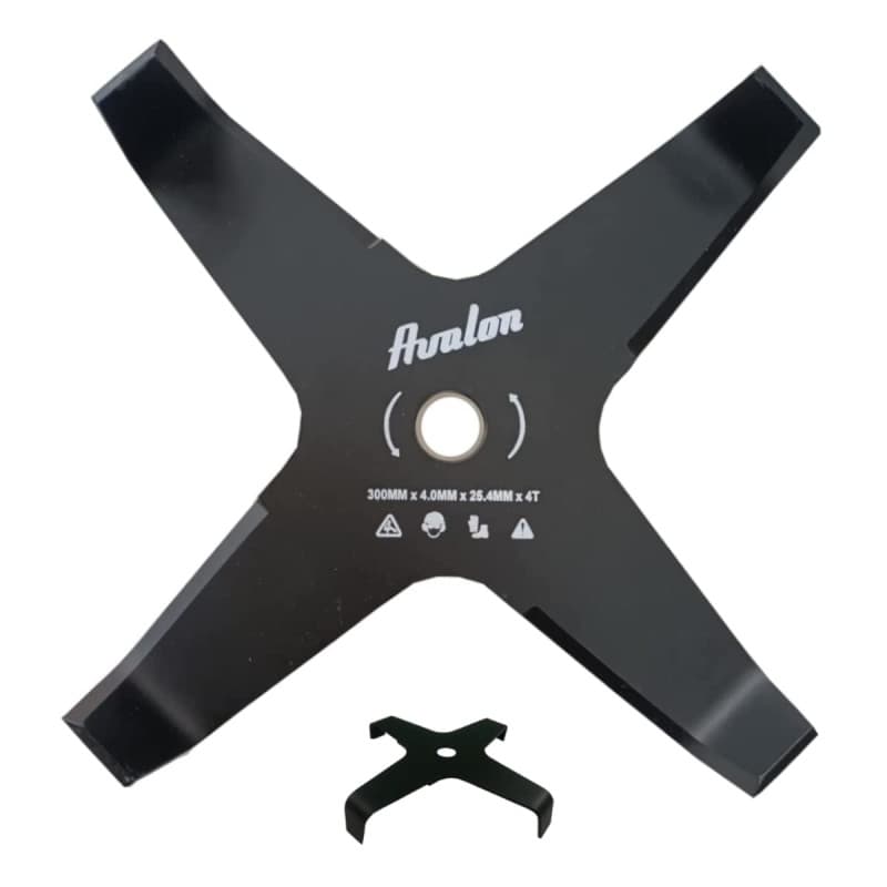 Avalon - Disque incurvé à 4 Pointes pour débroussailleuse (300 x 4,0 mm) Lame pour Couper principalement Les ronces