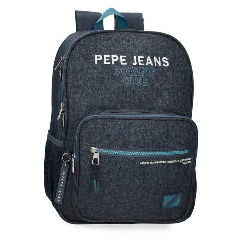 Pepe Jeans Edmon Sac à Dos Scolaire Bleu 30 x 40 x 12 cm Polyester 15,6 L by Joumma Bags, Bleu, Sac à Dos Scolaire