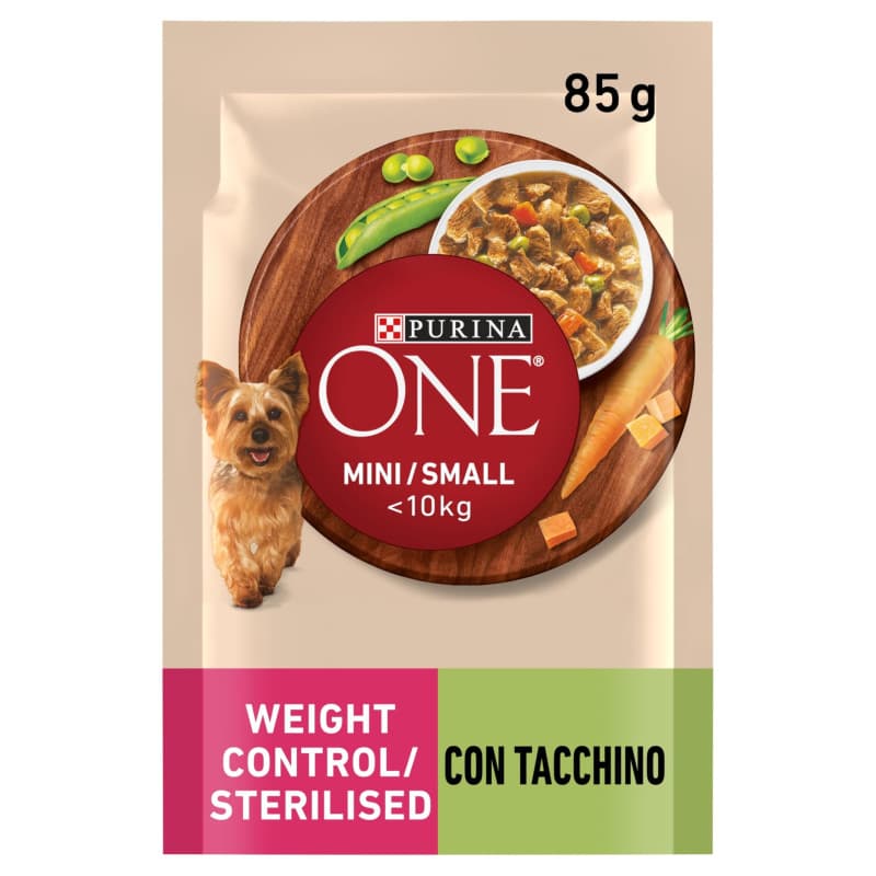 Purina One Mini contrôle du Poids Humide pour Chien, Carottes et Pois, 26 enveloppes de 85 g