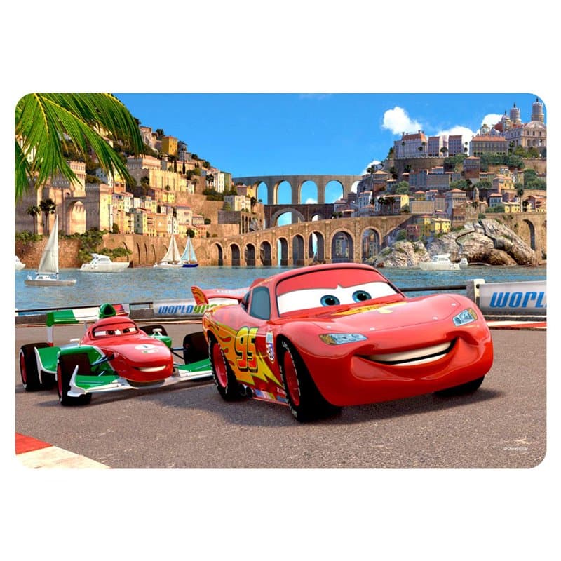 AG Design TMD 8304 Disney Cars Lightning McQueen Set de Table pour Enfant - en Plastique sans phtalates - Multicolore - 42 x 30