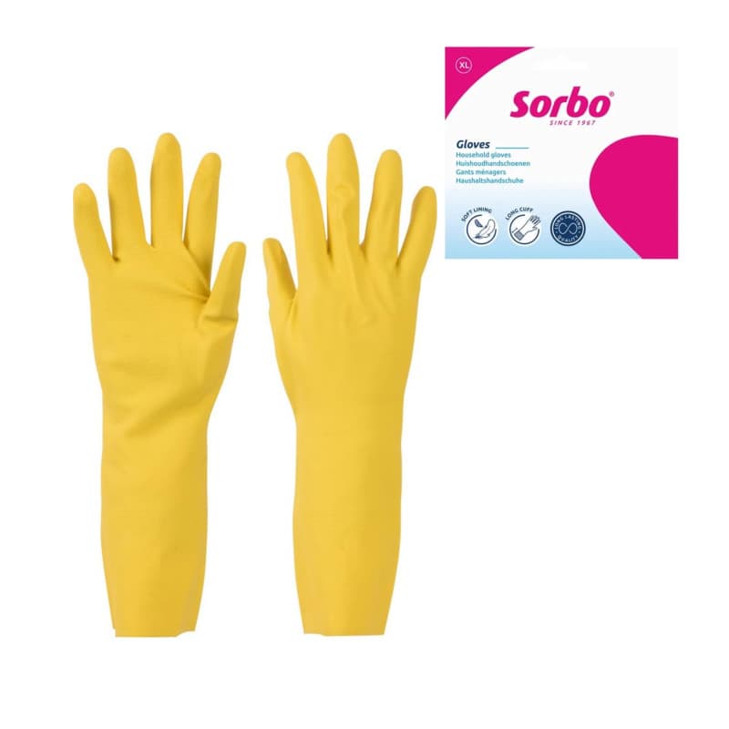 Sorbo Gants de Ménage en Nitrile sans Latex – Gants Hypoallergéniques avec Manches Longues – Disponibles en Tailles S, M, L – Po