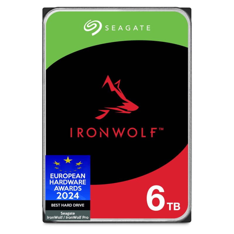 Seagate IronWolf 6To, Disque dur interne NAS HDD, CMR 3.5 Pouces, SATA 6Goit/s 7200 tr/min, 256 Mo de mémoire cache, pour NAS RA